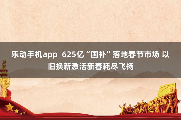 乐动手机app  625亿“国补”落地春节市场 以旧换新激活新春耗尽飞扬