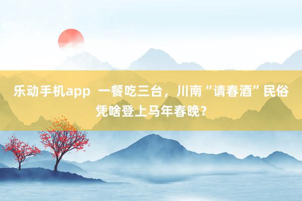 乐动手机app  一餐吃三台，川南“请春酒”民俗凭啥登上马年春晚？