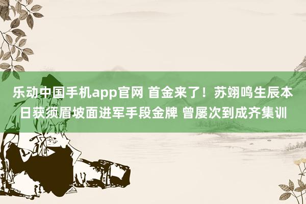 乐动中国手机app官网 首金来了！苏翊鸣生辰本日获须眉坡面进军手段金牌 曾屡次到成齐集训