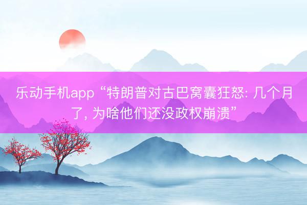 乐动手机app “特朗普对古巴窝囊狂怒: 几个月了， 为啥他们还没政权崩溃”