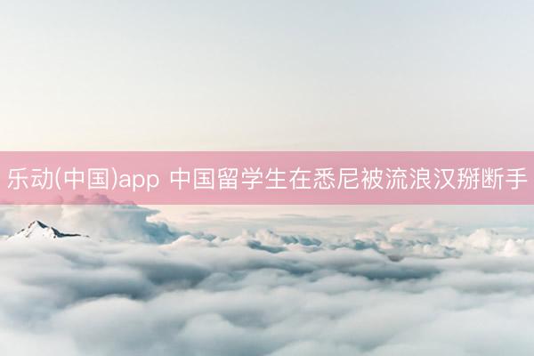 乐动(中国)app 中国留学生在悉尼被流浪汉掰断手
