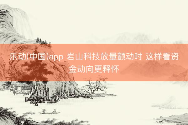 乐动(中国)app 岩山科技放量颤动时 这样看资金动向更释怀