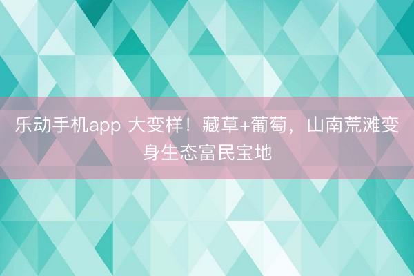 乐动手机app 大变样！藏草+葡萄，山南荒滩变身生态富民宝地