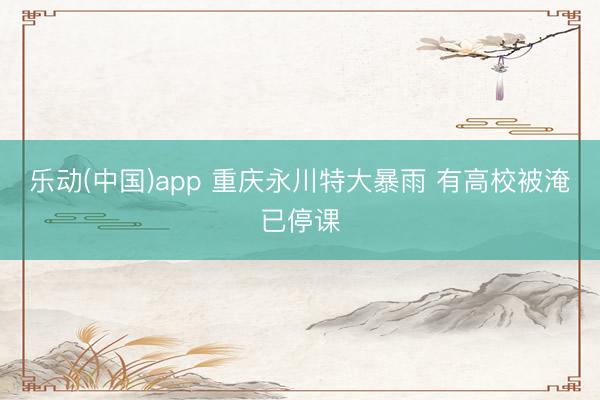 乐动(中国)app 重庆永川特大暴雨 有高校被淹已停课