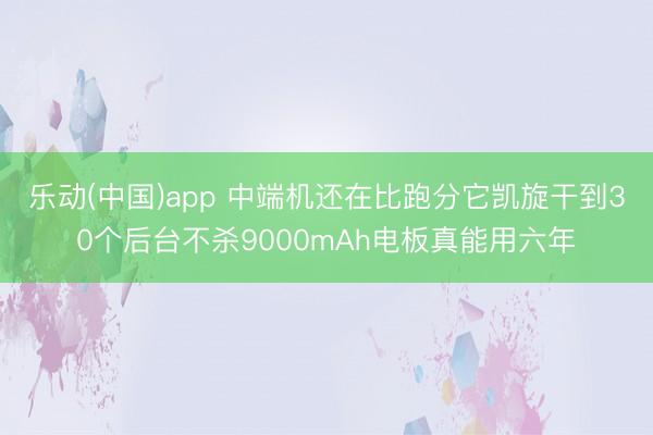 乐动(中国)app 中端机还在比跑分它凯旋干到30个后台不杀9000mAh电板真能用六年