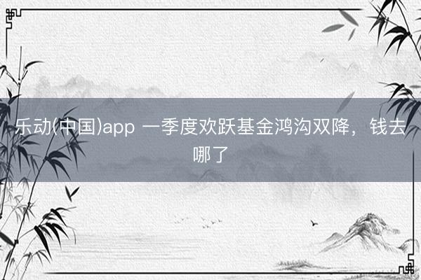 乐动(中国)app 一季度欢跃基金鸿沟双降，钱去哪了