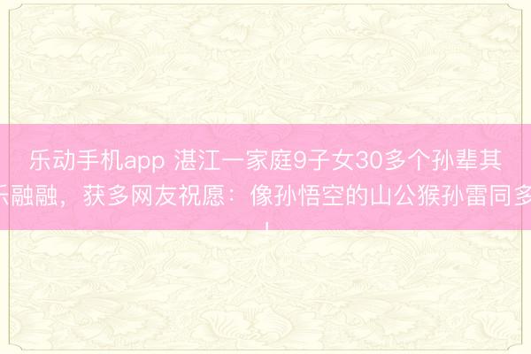 乐动手机app 湛江一家庭9子女30多个孙辈其乐融融，获多网友祝愿：像孙悟空的山公猴孙雷同多！