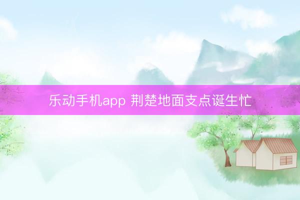 乐动手机app 荆楚地面支点诞生忙