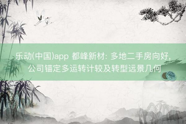 乐动(中国)app 都峰新材: 多地二手房向好， 公司锚定多运转计较及转型远景几何